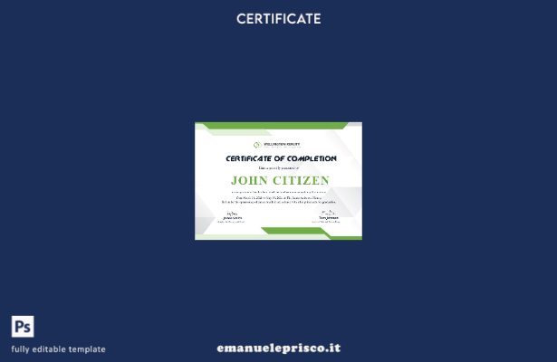 Modello di certificato di completamento USA in stile verificato in formato Word 